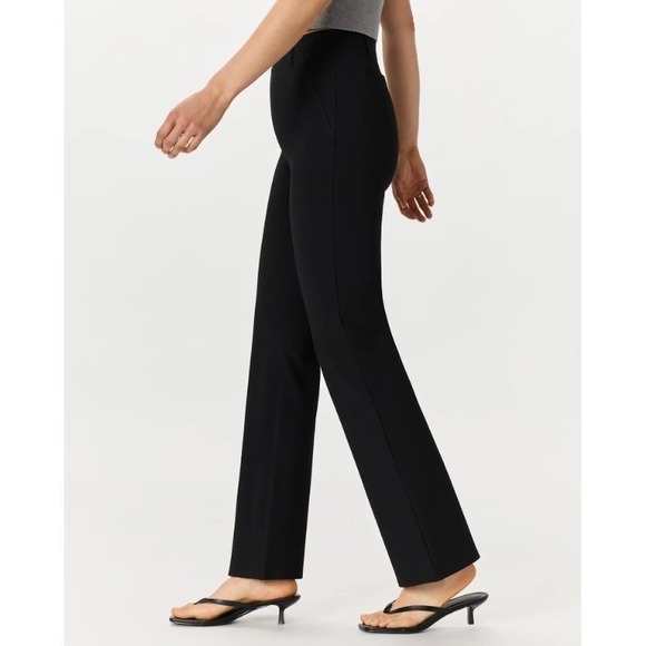Quince Black Ultra-Stretch Ponte Bootcut Pants 30" Inseam Size Petite S Black - Picture 4 of 7